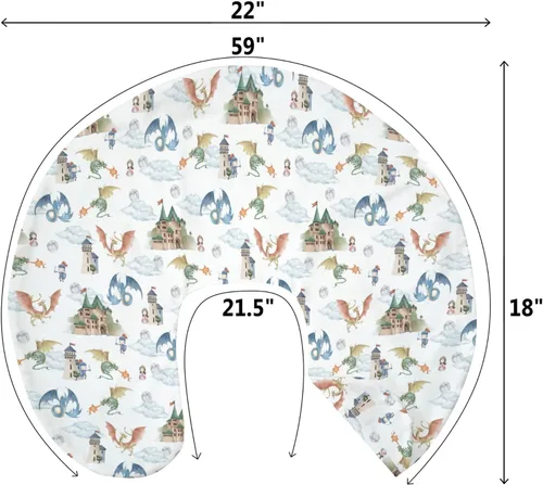 Miniatura 9 de Fundas de almohada de lactancia de dragón y caballeros de cuento de hadas para niños y niñas, dragones de fantasía, castillo de princesa, funda