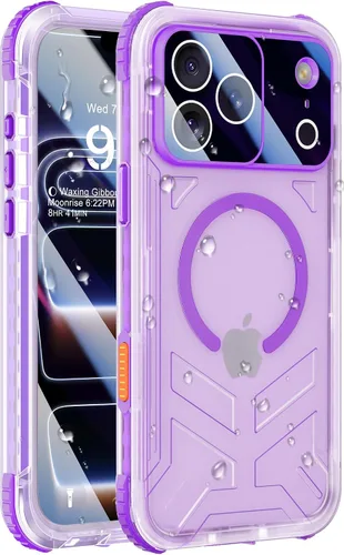 Miniatura 42 de Funda impermeable para iPhone 15 con Magsafe, protector de pantalla, cordón, IP68 militar de cuerpo completo a prueba de golpes, para deportes