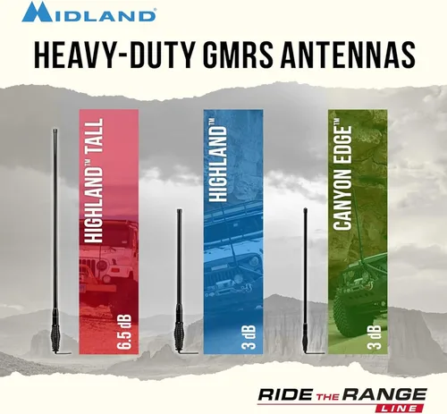 Miniatura 7 de Midland - MXAT04VP-6.6dB Antena de barra toro resistente con base de resorte micromóvil - 47.5" con frecuencia 462-468 MHz - Comunicación GMRS