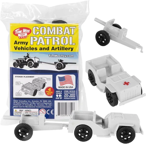 Miniatura 14 de TimMee Combat Patrol Willys & Artillery - Juego negro de 4 piezas fabricado en Estados Unidos