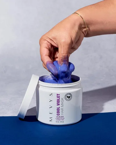 Miniatura 3 de MEVYS Máscara de cabello segura de color violeta fresco, 16 onzas líquidas, mascarilla para el cabello para proteger el color y tratar