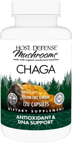 Host Defense Cápsulas Chaga - Suplemento de apoyo del sistema inmunológico - Cápsulas de hongos Chaga para apoyo a la actividad antioxidante -