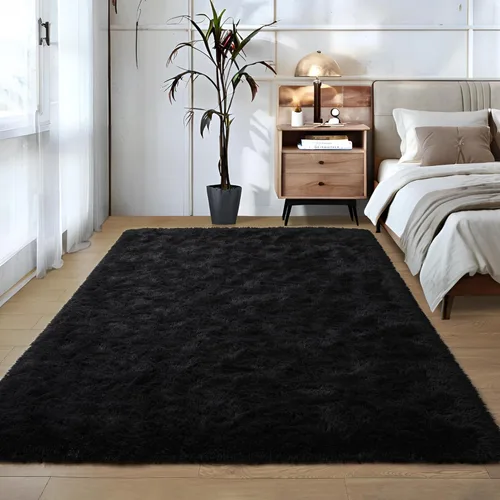 Miniatura 13 de Foxmas - Alfombra para centro de habitación, esponjosa y ultrasuave, para dormitorio, habitación de los niños, habitación del bebé, afelpada, Azul