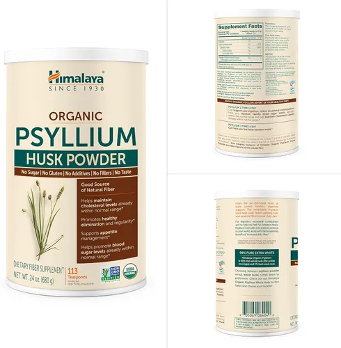 Miniatura 7 de Himalaya - Polvo orgánico de cáscara de psyllium, suplemento diario de fibra de psyllium para apoyar la salud digestiva y la regularidad, vegano