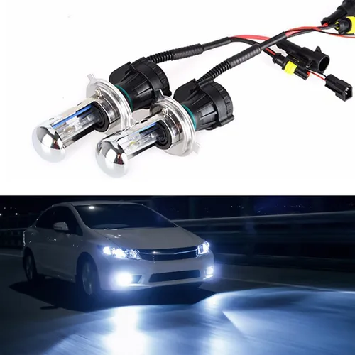 Miniatura 10 de Bombillas HID H4 9003 Bi-Xenon de 35 W superbrillantes de doble luz para faros delanteros, 10000 K, azul profundo, paquete de 2