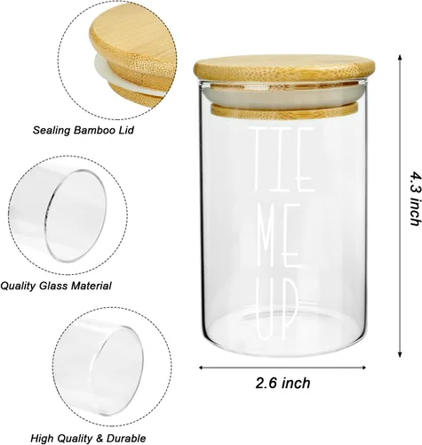 Miniatura 7 de MOMEEMO Los frascos de boticario con tapas para organizador de almacenamiento de baño, organizador de lazos para el cabello y soporte para pasadores