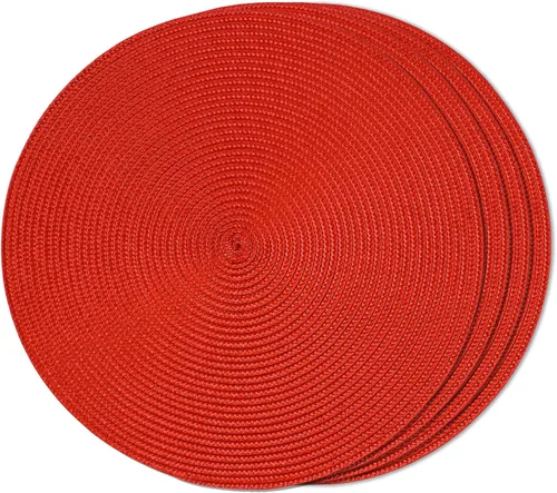 Miniatura 22 de FunWheat Juego de 4 manteles individuales redondos trenzados para mesas de comedor, tejidos, lavables, antideslizantes, pequeños de 13 pulgadas