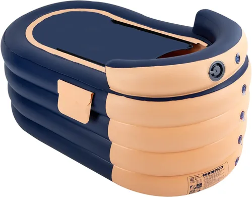 Miniatura 4 de Bañera inflable para adultos – Gran bañera de hidromasaje portátil con cubierta de ducha, bomba recargable, capacidad de 220 libras – Tina de remojo
