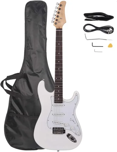 Miniatura 12 de Guitarra eléctrica de diapasón de palisandro de 39 pulgadas, kit de guitarra eléctrica para principiantes de cuerpo sólido de tamaño completo
