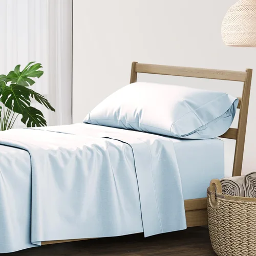 Miniatura 23 de XOOX Linen Juego de Sábanas de Algodón 100% Twin - Sábanas de Algodón de 500 Thread Count Tamaño Twin, Extra Suaves, Tejido Satén, Sábanas