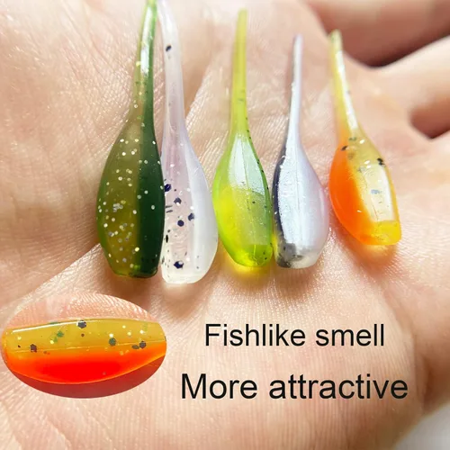 Miniatura 5 de 50 piezas de conjunto de señuelos para crappie - 2 pulgadas de cebo, cabezas de jig y anzuelos para pesca versátil A: 10 plantillas de 1/16 oz y 40