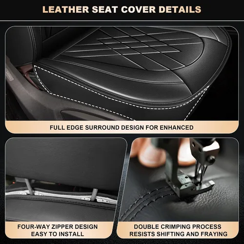 Miniatura 8 de YORKNEIC Juego de 2 fundas de asiento delantero de automóvil para Honda Accord 2003-2017, fundas de asiento de cuero sintético impermeables