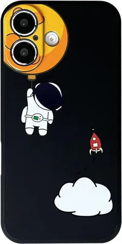 Miniatura 36 de Yonds Queen para iPhone 7 Plus / 8 Plus, linda funda con diseño de astronauta de dibujos animados, elegante parachoques de TPU suave, protectora