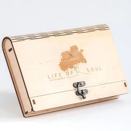 Miniatura 3 de Caja de fotos de boda para impresiones, caja de memoria de madera para fotos y unidad flash USB 3.0 (opcional), caja de regalo personalizada