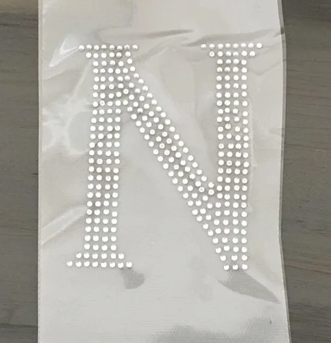 Miniatura 4 de Letras griegas, 4 pulgadas de alto, diamantes de imitación, transferencia termoadhesiva (alfa)