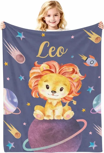 Miniatura 19 de Manta de bebé personalizada con nombre, cobijas de franela suaves y personalizadas con diseño de animales para recién nacidos, niños y niñas