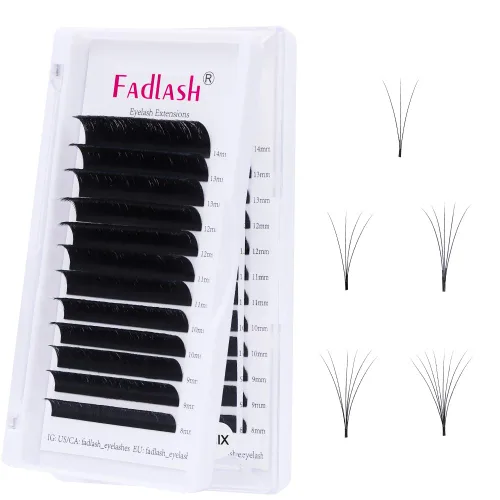 Miniatura 24 de FADLASH Extensiones de pestañas con rizo D, 0.07 mm, bandeja mixta fácil de usar, pestañas de volumen 2D-10D, autoaplicables, 15-20 mm