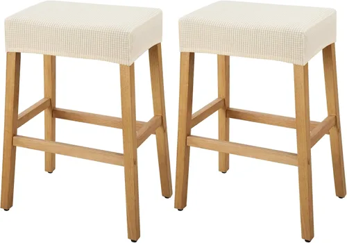 Miniatura 67 de YISUN Fundas de taburete rectangulares, paquete de 2 fundas elásticas impermeables para asiento de silla de montar, taburetes de bar, sillas de bar