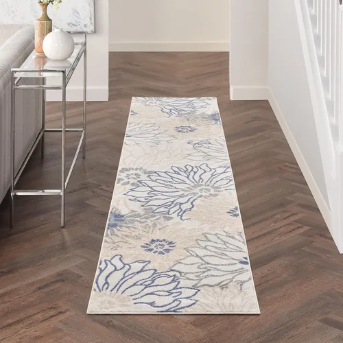 Miniatura 17 de Nourison Passion - Alfombra azul, de 6 pies, 7 pulgadas x 9 pies, 6 pulgadas, floral, campestre, fácil de limpiar, no desprende pelo