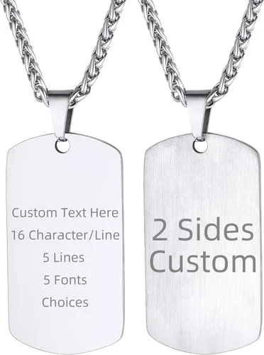Supcare Collar personalizado con etiqueta de perro con texto o foto para hombre, colgante de foto conmemorativa personalizado para mujeres y hombres