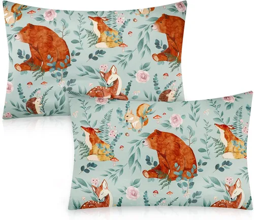 Miniatura 8 de Funda de almohada para niños pequeños, funda de almohada para dormir, paquete de 2 unidades, juego de dinosaurios para almohadas de 13 x 18 pulgadas