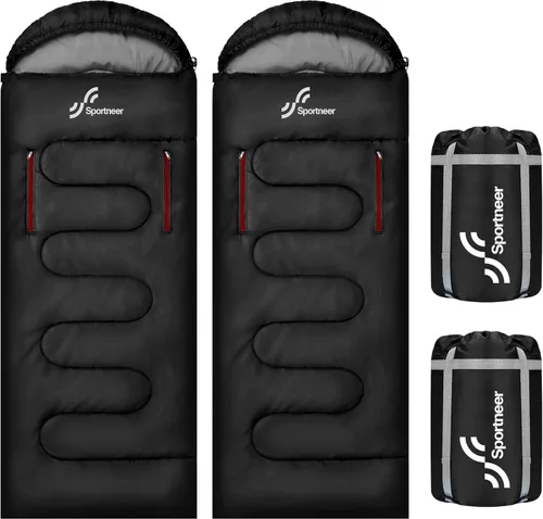 Miniatura 13 de Sportneer Saco de dormir portátil para adultos y niños - Caminable con cremalleras en los brazos, clima cálido e impermeable frío, compacto para Azul