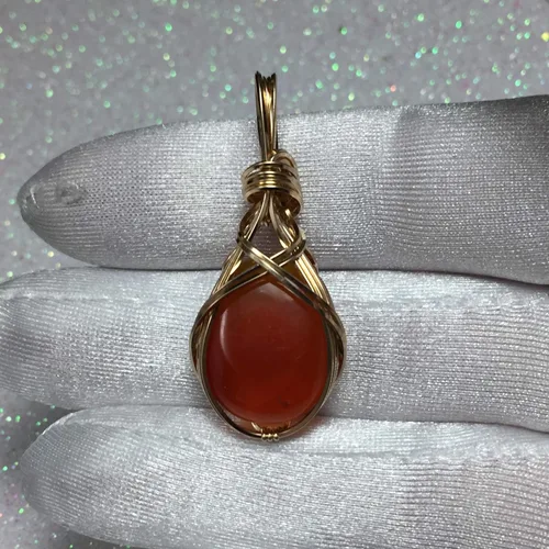 Miniatura 23 de Colgante de cristal de cuarzo rosa de 14 quilates, calidad AAA relleno de oro, varita de corazón, reiki Energy Romance, con elegante caja de regalo