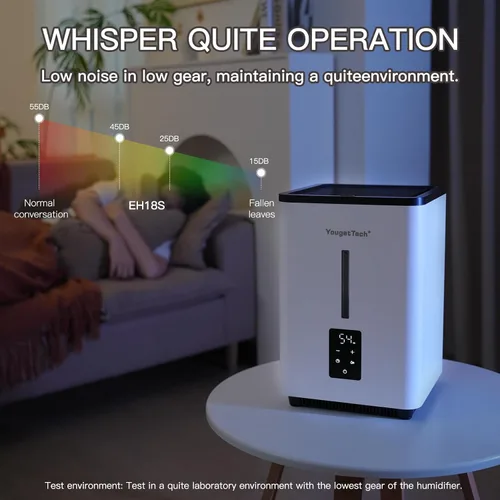 Miniatura 4 de Humidificadores evaporativos para habitación grande de dormitorio, 1.55 galones, humidificador evaporativo de niebla fría de 20 W, 7 velocidades