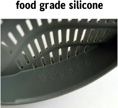Miniatura 7 de Colador de cocina de silicona Clip Pan Drenaje Rack Tazón Embudo Arroz Pasta Lavado Vegetal Compatible con Thermomix TM5/TM6 Accesorios