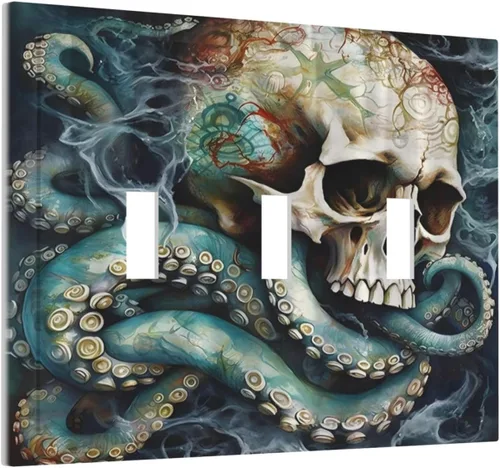 Miniatura 109 de Cubiertas decorativas para placa de interruptor, bandera estadounidense, receptáculo de 1 banda, placa de pared dúplex, cubierta de interruptor