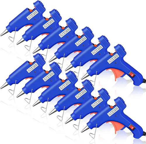 Miniatura 10 de Zhengmy 6 piezas de mini pistola de pegamento caliente, pistolas de fusión en caliente, precalentamiento rápido y gatillo fácil de apretar
