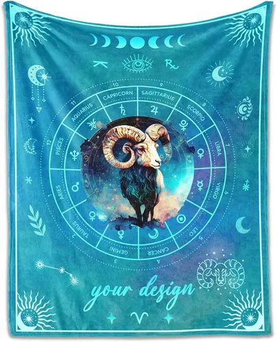 Miniatura 25 de Manta Acuario para Regalos, 40" x 30" Manta Rectangular de Franela del Zodiaco Acogedora, Regalo para Niños Niñas Adolescentes Mujeres Hombres