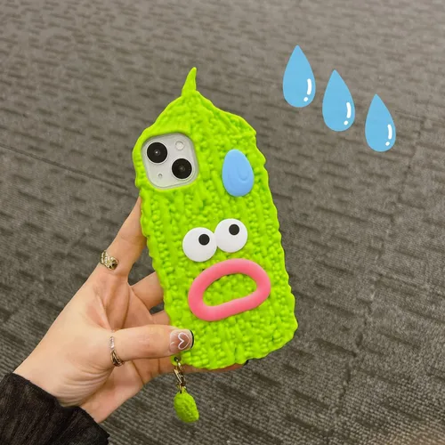 Miniatura 7 de Fundas para Celular Kawaii Compatibles con iPhone 13 Pro Max, Linda Funda de Silicona Blanda 3D de Dibujos Animados de Pera de Balsámico con Estuche