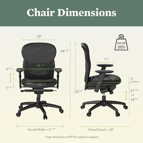 Miniatura 3 de HON Wave Silla de Oficina Ergonómica de Cuero con Respaldo Alto, Soporte Lumbar con Brazos Ajustables, Asiento Ergonómico de Malla Transpirable