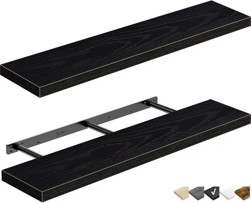 Miniatura 15 de QEEIG Estantes flotantes para pared de 23.6 pulgadas de largo, estante montado en la pared, baño, cocina, sala de estar, dormitorio, granja, A.