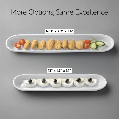Miniatura 5 de Restaurantware Siluro - Bandeja de oliva de 12 pulgadas, 1 plato de oliva estrecho, apto para microondas, apto para horno, bandeja estrecha