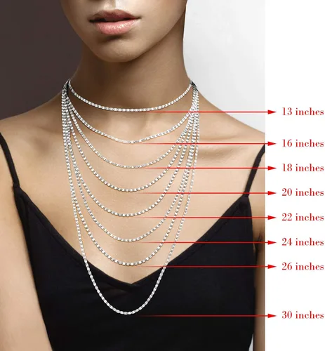 Miniatura 6 de Miabella 925 Sterling Silver Italian Sparkle Mirror Link Chain Necklace for Women Teen Girls, Made in Italy