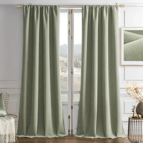 Miniatura 30 de Joydeco Cortinas de terciopelo negro de 63 pulgadas de largo, 2 paneles, cortinas opacas de lujo con bolsillo para barra, cortinas de ventana
