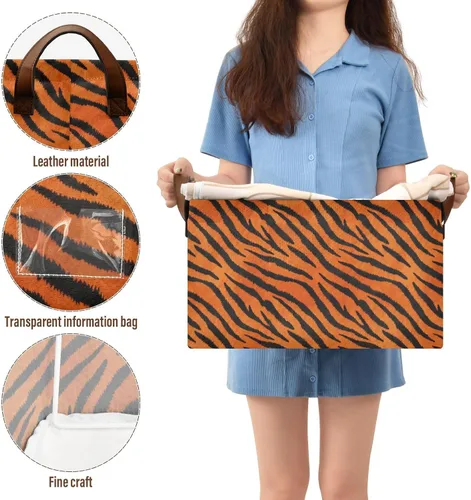 Miniatura 5 de Tigers Fur Pattern Black Orange Storage Organizer Bins and Basket Foldable Storage Cubes with Handles Organizing Clothes Blankets for Makeup Books