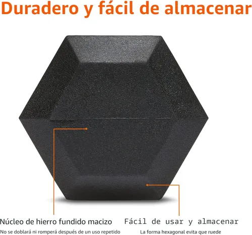 Miniatura 3 de Amazon Basics Mancuerna hexagonal de goma para mano