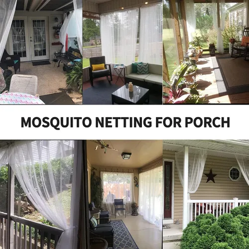 Miniatura 4 de Mosquitera para porche, patio, toldo, jardín, cortinas de tul transparente para exteriores, red de decoración para fiestas, bodas, arcos y cortinas