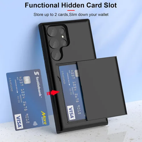 Miniatura 4 de Funda tipo billetera compatible con Galaxy S23 Ultra con soporte para tarjeta de crédito, ranura para tarjeta de identificación, a prueba de golpes
