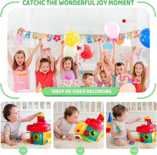 Miniatura 8 de Makolle Cámara para niños, regalos de cumpleaños para niños y niñas de 3 a 8 años, grabadora de video para niños de 8 a 12 años, videocámara digital