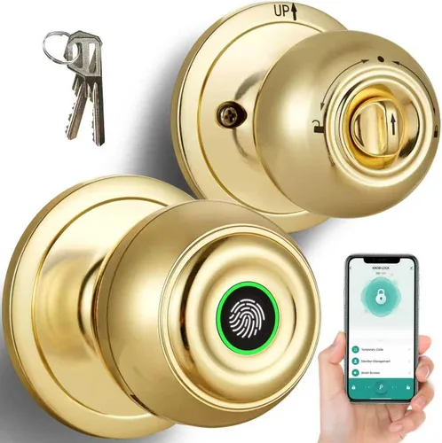 Miniatura 12 de Cerradura de Puerta con Huella Dactilar, Perilla Inteligente de Puerta con Huella Dactilar con Cerradura, Perilla de Puerta Biométrica con Control