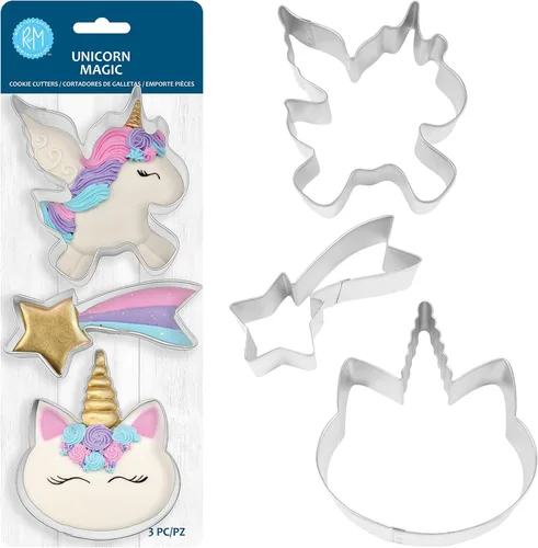 Miniatura 2 de R&M International 5212 Unicorn Magic Face, Winged and Shooting Star - Juego de cortadores de galletas (3 piezas)
