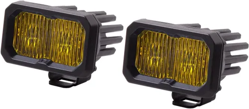 Miniatura 12 de Diode Dynamics C2 1.0 SAE Pod LED deportivo estándar amarillo (par), Combo con retroiluminación ámbar