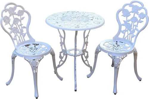 Miniatura 9 de JARDIN DE CENTENNIAL - Juego de bistró para patio. Juego de mesa de bistró de aluminio fundido resistente al óxido con agujero para paraguas