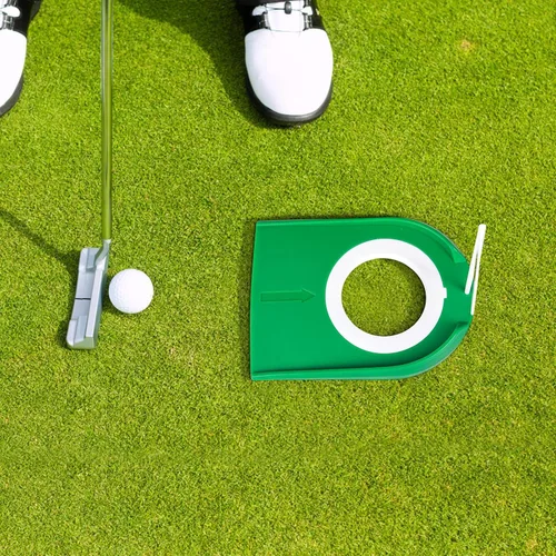 Miniatura 4 de Hooqict Taza de golf y bandera para práctica en interiores, ayudas de entrenamiento de plástico para niños y adultos, para interiores y exteriores