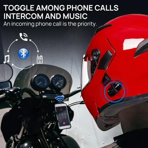 Miniatura 4 de ILM Casco de motocicleta con Bluetooth, modular, abatible, de cara completa, doble visera, MP3, intercomunicador, radio FM, DOT, modelo 902BT/902BT
