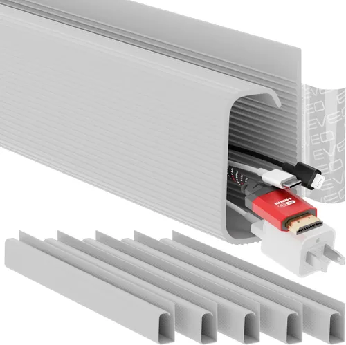 Miniatura 8 de EVEO Kit de gestión de cables debajo del escritorio (6 unidades) - Ocultador de cables para gestión de cables debajo del escritorio, ocultador